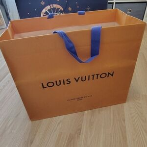 Louis Vuitton Vibrant Orange Bag with Bold Blue Handles